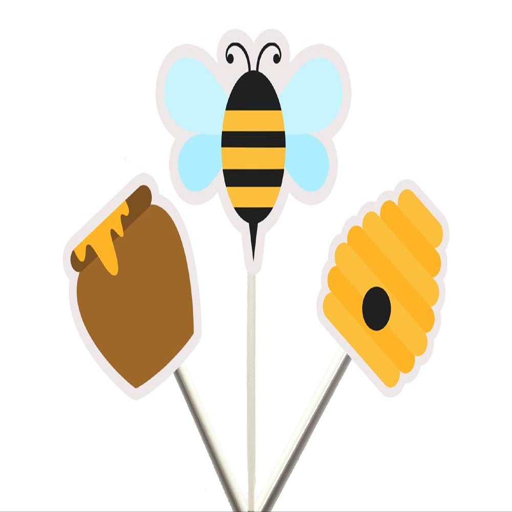 12 Count- BEE HIVE, HONEY, Bumble Bee Cupcake Toppers, Bee Cupcake Toppers, Bumble Bee Birthday, Bumble Bee Party, Bumble Bee Baby Shower, Bumble Bee Party Supplies, Decorations