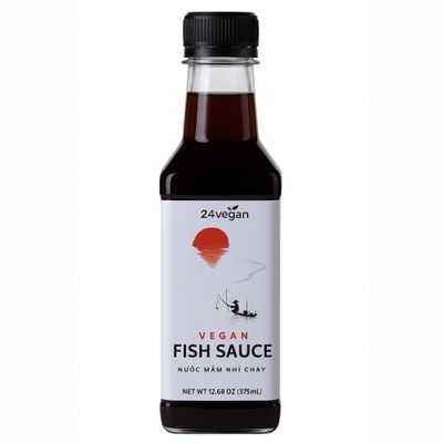 24Vegan - Vegan Fish Sauce for Cooking - Gluten Free, Certified Plant-Based, Premium All-Purpose Umami Sauce, Rich Fermented Flavor, No MSG, Tangy and Spicy Flavor, 12.68oz