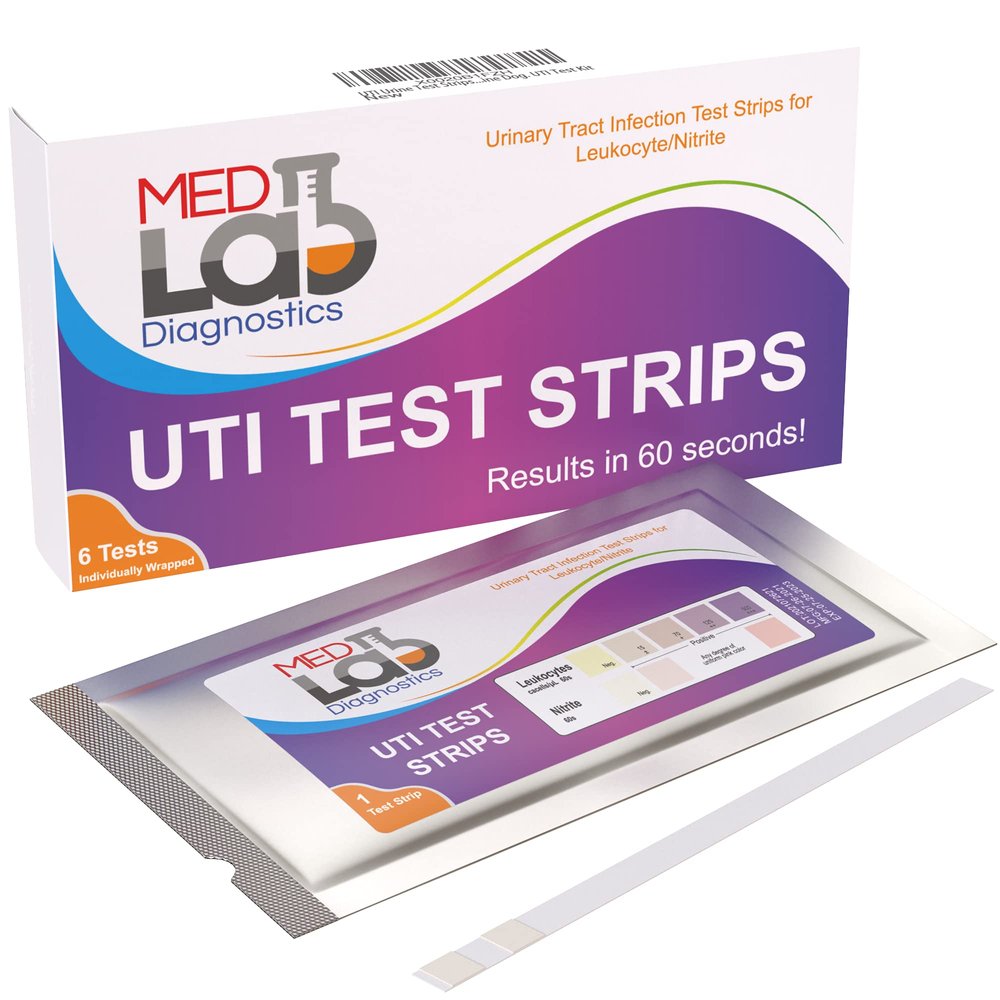 UTI Test Strips(Pack of 6) Individually Wrapped Urinary Tract Infection Urine UTI Test Kit for Women, Men, Kids Cats and Dogs