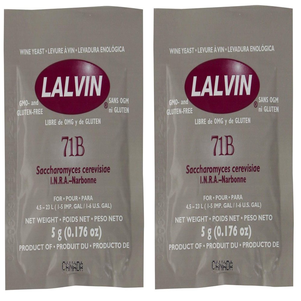 Lalvin Wine Yeast 71B Yeast, 10 Packs (Multi, 2-Pack)