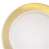 OCCASIONS 120 Plates Pack,(60 Guests) Heavyweight Premium Wedding Party Disposable Plastic Plates Set -60 x 10.5'' Dinner + 60 x 7.5'' Salad/Dessert (Diamond in White & Gold) view 3