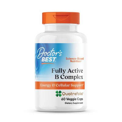 Doctors Best Fully Active B Complex, Energy & Cellular Support, Non-GMO, Gluten Free, Soy Free, Vegan 60 Veggie Caps
