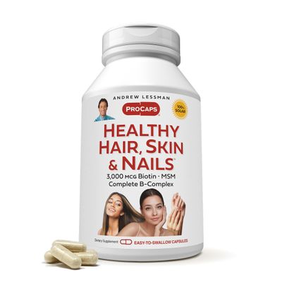ANDREW LESSMAN Healthy Hair, Skin and Nails 360 Capsules - 3000 mcg High Bioactivity Biotin, B-Complex. Promotes Beautiful Skin, Strong Nails. No Additives Hair Growth Vitamins Biotin Supplement