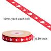 Mayam Valentine's Day Ribbons Heart Ribbons Craft Ribbons for ValentineWedding Craft, 2 Rolls (red) view 3