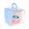 Single Cupcake Containers with Handle for Party Favors, Baby Shower, Wedding, Birthday Dessert Packaging, Pack of 12 (Blue) view 1