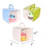 Single Cupcake Containers with Handle for Party Favors, Baby Shower, Wedding, Birthday Dessert Packaging, Pack of 12 (Blue) view 2