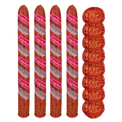 Bridgford Old World Pepperoni Stick 16 oz Pack of 4 - Naturally Smoked Pepperoni Stick for Pizza and Sandwiches - High Protein Zero Carb Keto Snack for Low Carb Keto Diets and Dietary Preferences