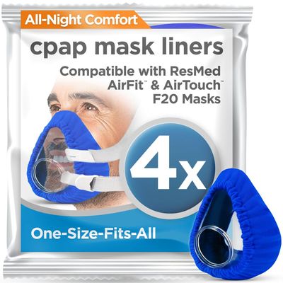 resplabs CPAP Mask Liners Compatible with ResMed AirFit AirTouch F20 Full Face Masks Reusable Soft Fabric Cushion Covers Universal 4 Pack