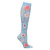 Celeste Stein Women's Mild Compression Knee High Stockings -Prairie Flowers Blue view 1