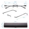 2 Pack Compact Reading Glasses in Tube Slim Rimless Reader in Aluminum Case view 2