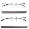 2 Pack Compact Reading Glasses in Tube Slim Rimless Reader in Aluminum Case view 1