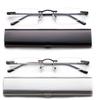 2 Pack Compact Reading Glasses in Tube Slim Rimless Reader in Aluminum Case view 1