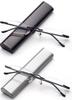 2 Pack Compact Reading Glasses in Tube Slim Rimless Reader in Aluminum Case view 2
