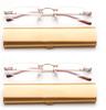 2 Pack Compact Reading Glasses in Tube Slim Rimless Reader in Aluminum Case view 1