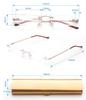 2 Pack Compact Reading Glasses in Tube Slim Rimless Reader in Aluminum Case view 2