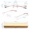 2 Pack Compact Reading Glasses in Tube Slim Rimless Reader in Aluminum Case view 2