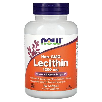 NOW Foods Lecithin 1200mg, Soft-gels, 100-Count