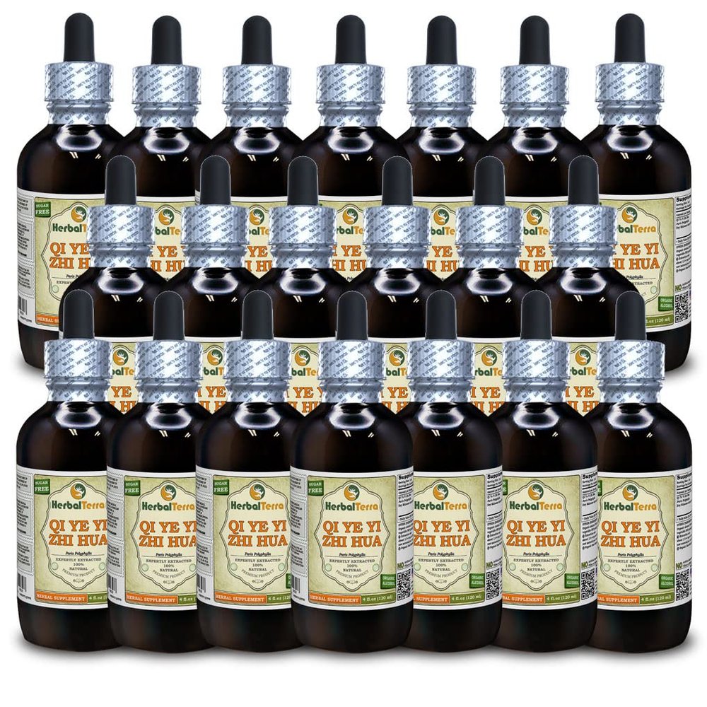 Qi Ye Yi Zhi Hua (Zao Xiu, Chong Lou), Paris (Paris Polyphylla) Tincture, Dried Rhizome Liquid Extract (Brand name: HerbalTerra, Proudly made in USA) 20x4 fl.oz (20x120 ml)