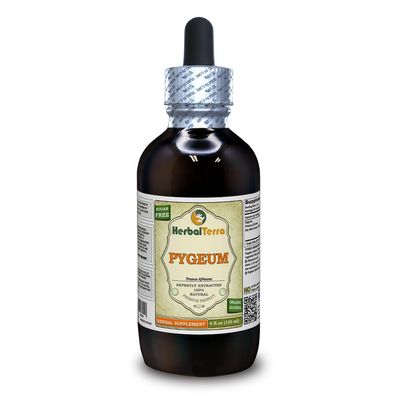 African Cherry Pygeum (Prunus Africana) Tincture, Organic Dried Bark Liquid Extract (Brand Name: HerbalTerra, Proudly Made in USA) 4 fl.oz (120 ml)
