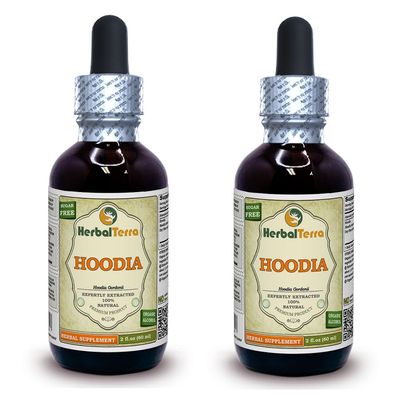 Hoodia (Hoodia Gordonii) Tincture, Dried Plant Liquid Extract (Brand name: HerbalTerra, Proudly made in USA) 2x2 fl.oz (2x60 ml)