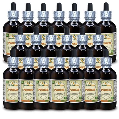 African Cherry Pygeum (Prunus Africana) Tincture, Organic Dried Bark Liquid Extract (Brand Name: HerbalTerra, Proudly Made in USA) 20x4 fl.oz (20x120 ml)