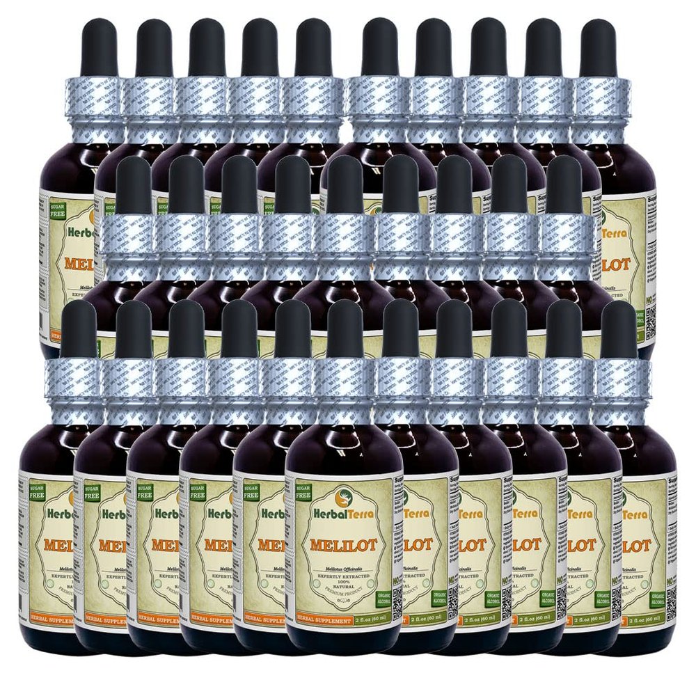 Melitot (Melilotus officinalis) Tincture, Dried Herb Liquid Extract (Brand Name: HerbalTerra, Proudly Made in USA) 30x2 fl.oz (30x60 ml)