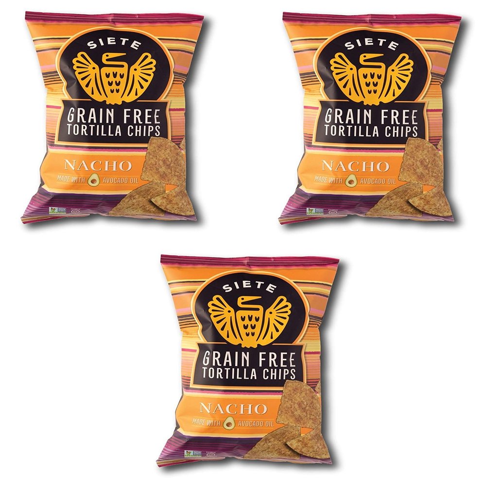 Siete Nacho Grain Free Tortilla Chips, 5 oz bags, 3-Pack