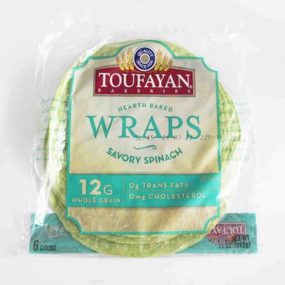 Toufayan Bakeries Savory Spinach Wrap , 6 Wraps Per Bag - Pack of 1