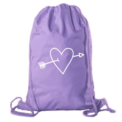 Valentine's Day Bags, Cotton Drawstring Cinch Backpacks, Valentines Day Gift Bags - 10PK Purple CA2725VAL S2