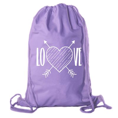 Valentine's Day Bags, Cotton Drawstring Cinch Backpacks, Valentines Day Gift Bags - 10PK Purple CA2725VAL S3
