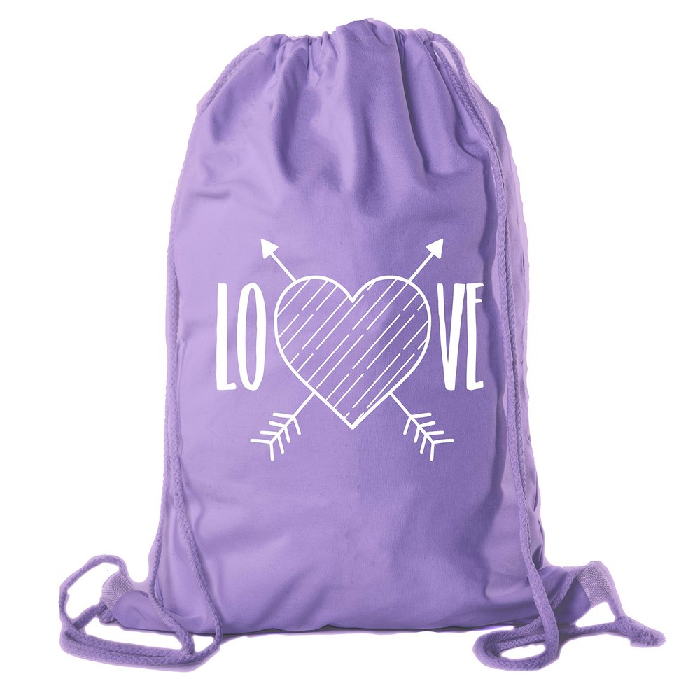 Valentine's Day Bags, Cotton Drawstring Cinch Backpacks, Valentines Day Gift Bags - 10PK Purple CA2725VAL S3