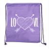 Valentine's Day Bags, Cotton Drawstring Cinch Backpacks, Valentines Day Gift Bags - 10PK Purple CA2725VAL S3 view 2