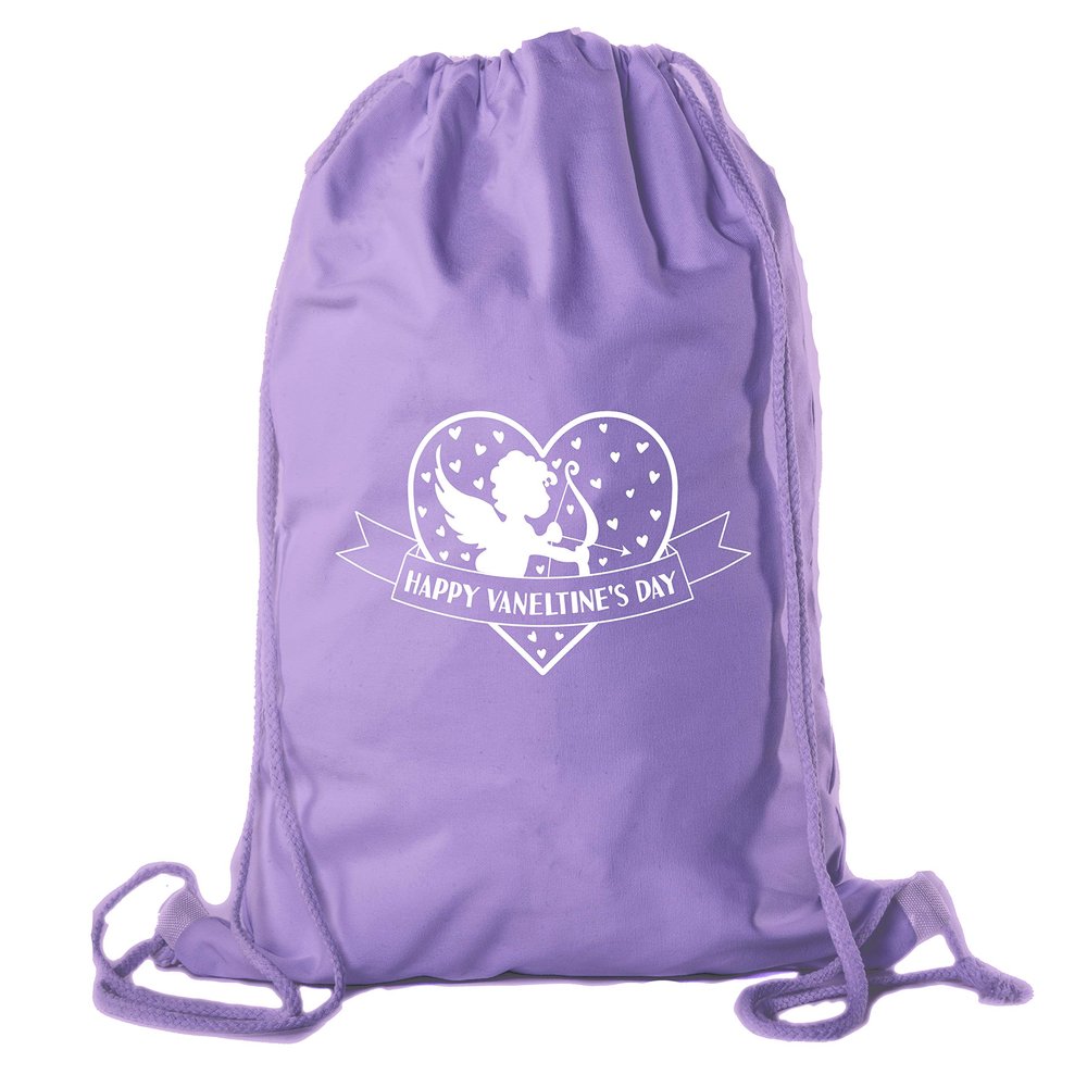Valentine's Day Bags, Cotton Drawstring Cinch Backpacks, Valentines Day Gift Bags - 10PK Purple CA2725VAL S4