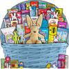 Blue Easter Basket for Kids and Adults (45ct) - Already Filled Easter Gift Basket with Plush Easter Bunny, Candy, Snacks, and Treats - Boys, Girls, Grandchildren, Young Children, Toddlers, Men, Women view 1