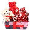 Ghasitaram Gifts for Girlfriend/Boyfriend/Husband & Wife Valentines Chocolate Hamper Colourful Metal Basket with Teddie,Heart Chocolate|Gift for Diwali,Rakhi,Valentine,Birthday,Anniversary,Her,Him| view 1