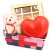 Ghasitaram Gifts Valentines Chocolate Hamper Colourful Metal Basket with Chocolates,Teddy and Nutty Hearts Message Box|Gift for Diwali,Holi,Rakhi,Valentine,Christmas,Birthday,Anniversary,Her,Him| view 1
