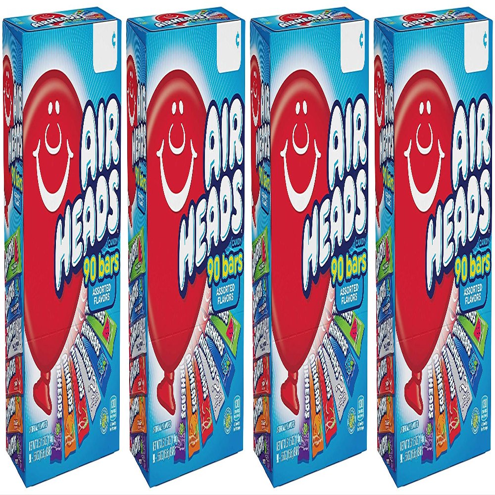 Airheads Bars, Chewy Fruit Candy, Variety Pack, 90 Count (Packaging May Vary) - 4 Pack