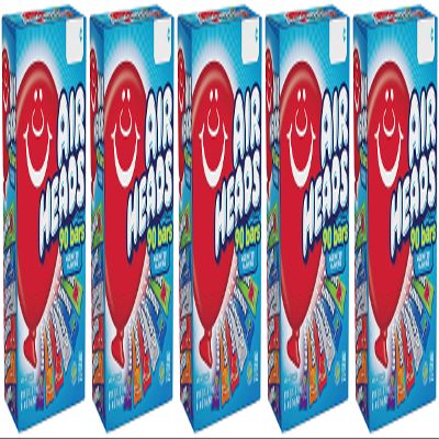 Airheads Bars, Chewy Fruit Candy, Variety Pack, 90 Count (Packaging May Vary) - 5 Pack