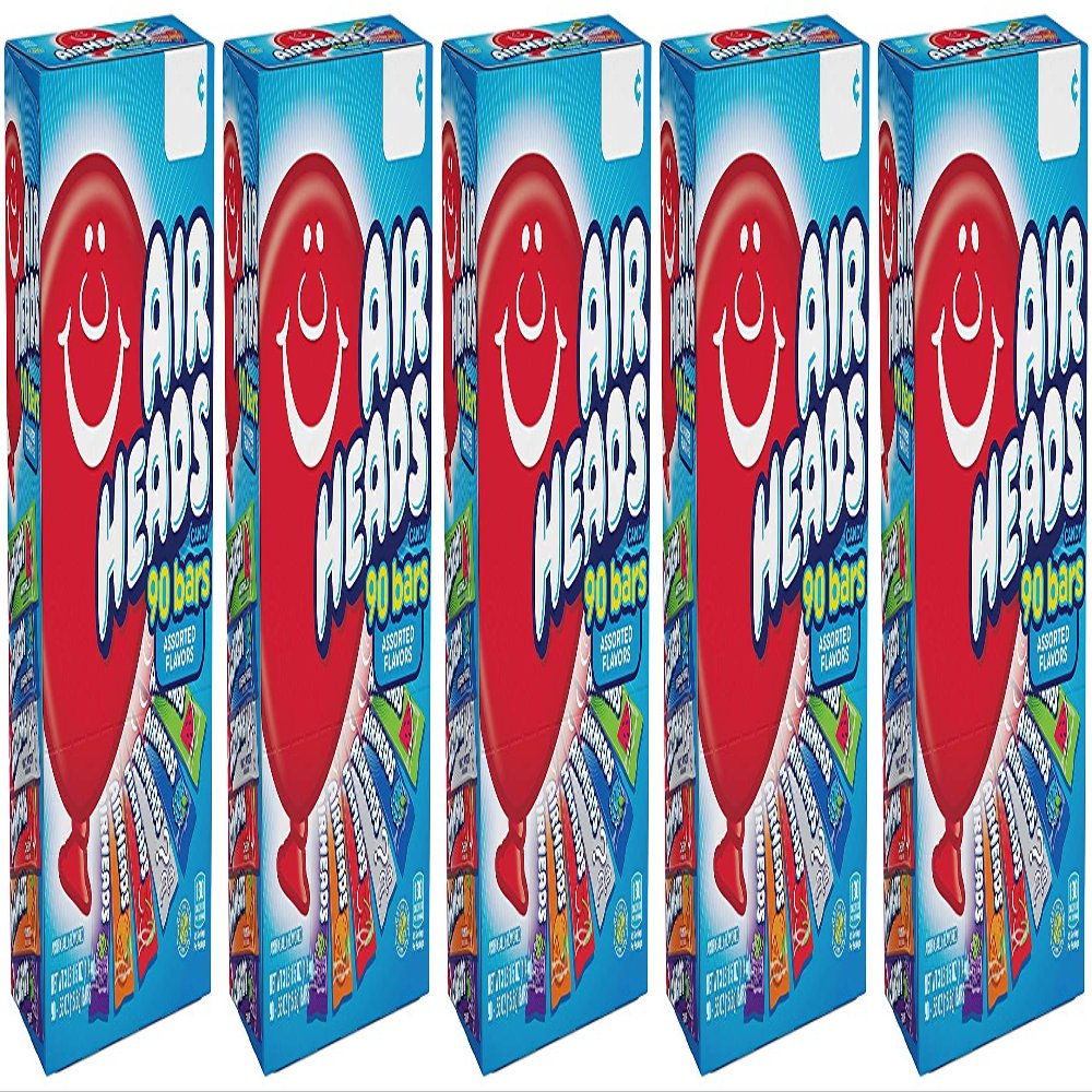 Airheads Bars, Chewy Fruit Candy, Variety Pack, 90 Count (Packaging May Vary) - 5 Pack