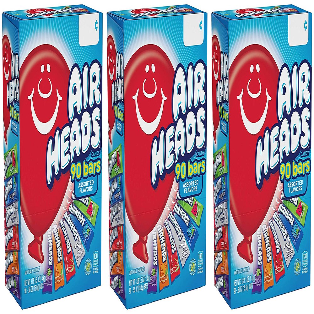 Airheads Bars, Chewy Fruit Candy, Variety Pack, 90 Count (Packaging May Vary) - 3 Pack