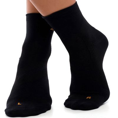 ZaTech Plantar Fasciitis Sock, Compression Socks (Black, Medium)