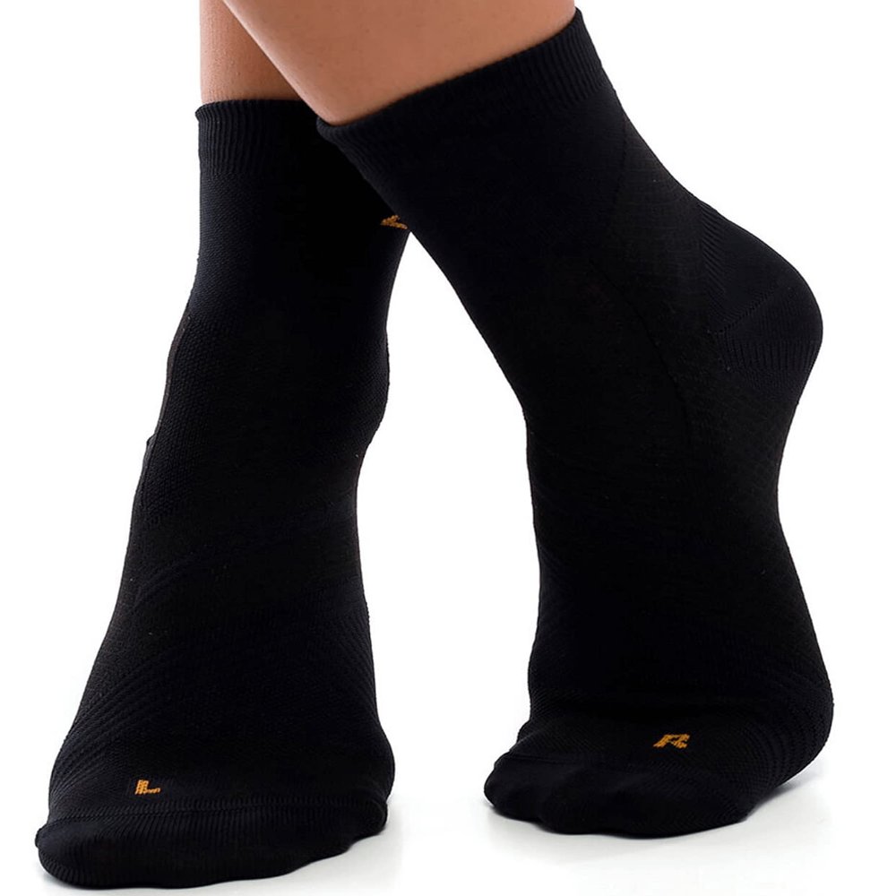ZaTech Plantar Fasciitis Sock, Compression Socks (Black, Medium)