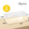 Hammont Clear Acrylic Box with Hinged Lid  Small Plastic Organizer for Office, Desk, Makeup, Crafts, Cotton Balls, Jewelry & More | 6.5"x3.5"x2" (2 Pack) view 3