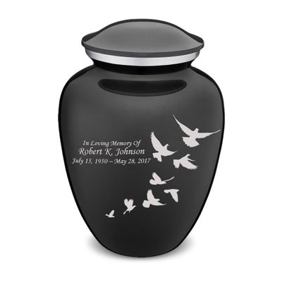 Geturns Embrace Adult Personalized Doves Cremation Urns for Human Ashes I Large Charcoal Funeral Urn for Men and Women I 200 lbs
