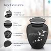 Geturns Embrace Adult Personalized Doves Cremation Urns for Human Ashes I Large Charcoal Funeral Urn for Men and Women I 200 lbs view 2