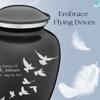 Geturns Embrace Adult Personalized Doves Cremation Urns for Human Ashes I Large Charcoal Funeral Urn for Men and Women I 200 lbs view 4