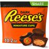 REESE'S Miniatures Dark Chocolate Peanut Butter Cups, Candy Share Pack, 10.2 oz view 1