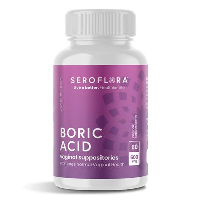 Seroflora Boric Acid 600mg Feminine Capsules, Feminine pH Support, Intimate Freshness for Women, Fast-Dissolving Capsules (60 Count)
