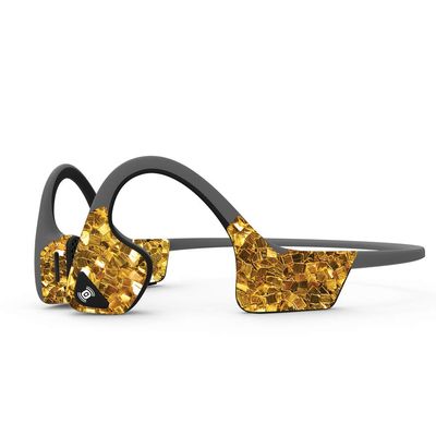 MightySkins Skin Compatible with Aftershokz Trekz Air Wireless - Gold Chips | Protective, Durable, and Unique Vinyl Decal wrap Cover | Easy to Apply, Remove, and Change Styles | Made in The USA