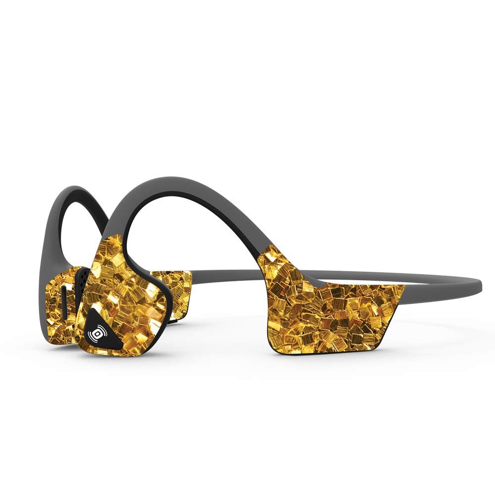 MightySkins Skin Compatible with Aftershokz Trekz Air Wireless - Gold Chips | Protective, Durable, and Unique Vinyl Decal wrap Cover | Easy to Apply, Remove, and Change Styles | Made in The USA